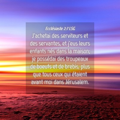 Picture 04 - Ecclésiaste 2:7 LSG - J'achetai des serviteurs et des servantes, et - Bible Verse Picture