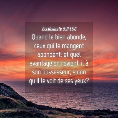 Picture 04 - Ecclésiaste 5:11 LSG - Quand le bien abonde, ceux qui le mangent - Bible Verse Picture
