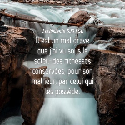 Picture 04 - Ecclésiaste 5:13 LSG - Il est un mal grave que j'ai vu sous le soleil: - Bible Verse Picture