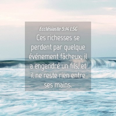 Picture 04 - Ecclésiaste 5:14 LSG - Ces richesses se perdent par quelque événement - Bible Verse Picture