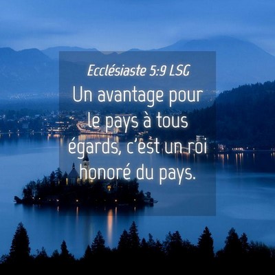Picture 04 - Ecclésiaste 5:9 LSG - Un avantage pour le pays à tous égards, c'est - Bible Verse Picture