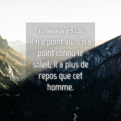 Picture 04 - Ecclésiaste 6:5 LSG - il n'a point vu, il n'a point connu le soleil; il - Bible Verse Picture
