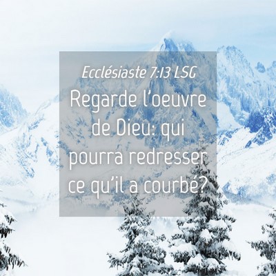 Picture 04 - Ecclésiaste 7:13 LSG - Regarde l'oeuvre de Dieu: qui pourra redresser ce - Bible Verse Picture