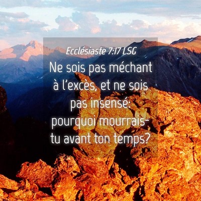 Picture 04 - Ecclésiaste 7:17 LSG - Ne sois pas méchant à l'excès, et ne sois pas - Bible Verse Picture