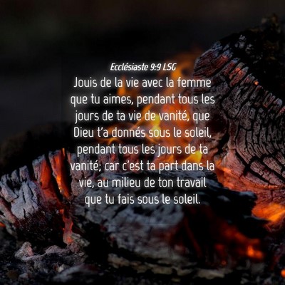 Picture 04 - Ecclésiaste 9:9 LSG - Jouis de la vie avec la femme que tu aimes, - Bible Verse Picture