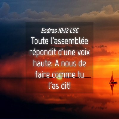 Picture 04 - Esdras 10:12 LSG - Toute l'assemblée répondit d'une voix haute: A - Bible Verse Picture