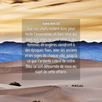 Picture 04 - Esdras 10:14 LSG - Que nos chefs restent donc pour toute - Bible Verse Picture