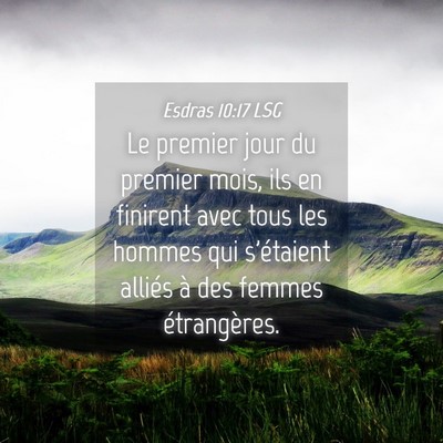 Picture 04 - Esdras 10:17 LSG - Le premier jour du premier mois, ils en finirent - Bible Verse Picture