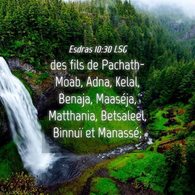 Picture 04 - Esdras 10:30 LSG - des fils de Pachath-Moab, Adna, Kelal, Benaja, - Bible Verse Picture