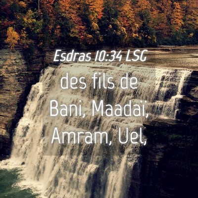 Picture 04 - Esdras 10:34 LSG - des fils de Bani, Maadaï, Amram, - Bible Verse Picture