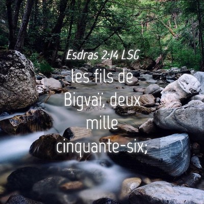 Picture 04 - Esdras 2:14 LSG - les fils de Bigvaï, deux mille - Bible Verse Picture