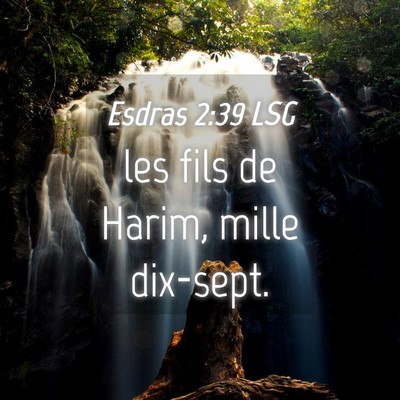 Picture 04 - Esdras 2:39 LSG - les fils de Harim, mille - Bible Verse Picture