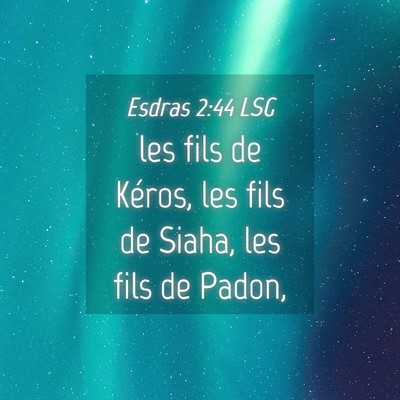 Picture 04 - Esdras 2:44 LSG - les fils de Kéros, les fils de Siaha, les fils - Bible Verse Picture