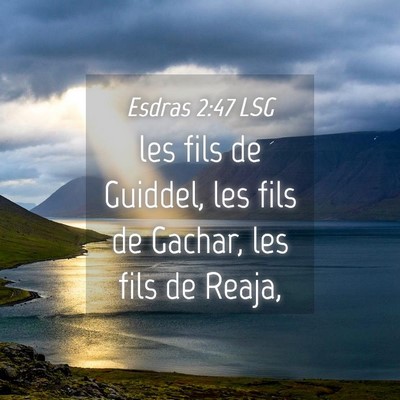 Picture 04 - Esdras 2:47 LSG - les fils de Guiddel, les fils de Gachar, les fils - Bible Verse Picture