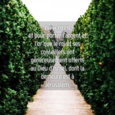 Picture 04 - Esdras 7:15 LSG - et pour porter l'argent et l'or que le roi et ses - Bible Verse Picture