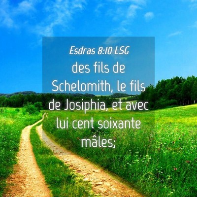 Picture 04 - Esdras 8:10 LSG - des fils de Schelomith, le fils de Josiphia, et - Bible Verse Picture