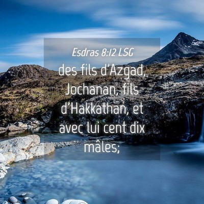 Picture 04 - Esdras 8:12 LSG - des fils d'Azgad, Jochanan, fils d'Hakkathan, et - Bible Verse Picture