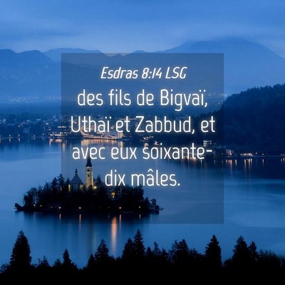 Picture 04 - Esdras 8:14 LSG - des fils de Bigvaï, Uthaï et Zabbud, et avec - Bible Verse Picture