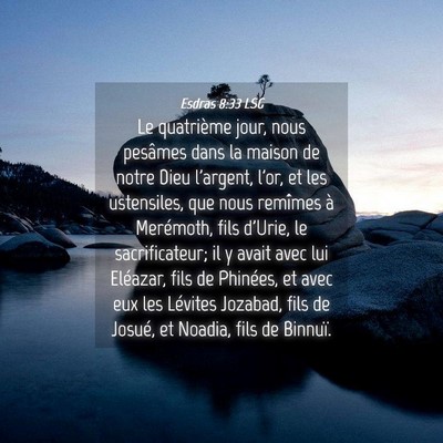 Picture 04 - Esdras 8:33 LSG - Le quatrième jour, nous pesâmes dans la maison - Bible Verse Picture