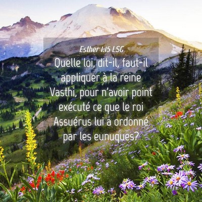 Picture 04 - Esther 1:15 LSG - Quelle loi, dit-il, faut-il appliquer à la reine - Bible Verse Picture