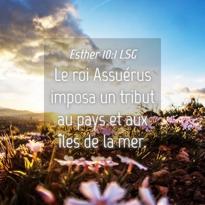 Picture 04 - Esther 10:1 LSG - Le roi Assuérus imposa un tribut au pays et aux - Bible Verse Picture