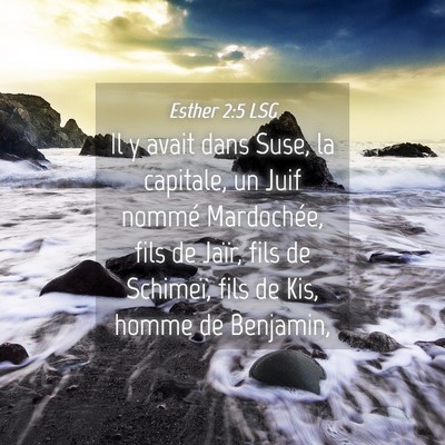 Picture 04 - Esther 2:5 LSG - Il y avait dans Suse, la capitale, un Juif nommé - Bible Verse Picture
