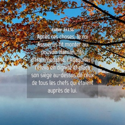 Picture 04 - Esther 3:1 LSG - Après ces choses, le roi Assuérus fit monter au - Bible Verse Picture