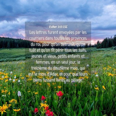 Picture 04 - Esther 3:13 LSG - Les lettres furent envoyées par les courriers - Bible Verse Picture
