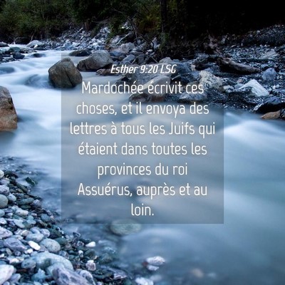 Picture 04 - Esther 9:20 LSG - Mardochée écrivit ces choses, et il envoya des - Bible Verse Picture