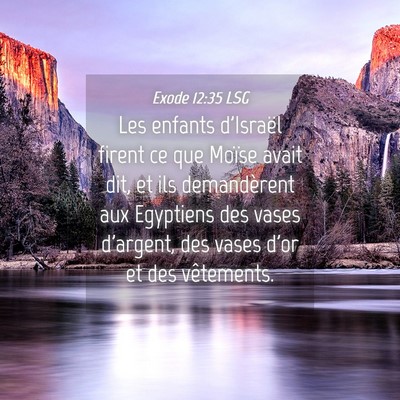 Picture 04 - Exode 12:35 LSG - Les enfants d'Israël firent ce que Moïse avait - Bible Verse Picture