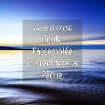 Picture 04 - Exode 12:47 LSG - Toute l'assemblée d'Israël fera la - Bible Verse Picture