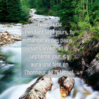 Picture 04 - Exode 13:6 LSG - Pendant sept jours, tu mangeras des pains sans - Bible Verse Picture