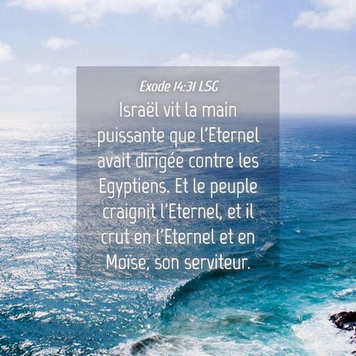 Picture 04 - Exode 14:31 LSG - Israël vit la main puissante que l'Eternel avait - Bible Verse Picture