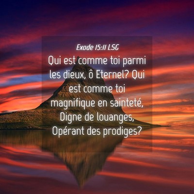 Picture 04 - Exode 15:11 LSG - Qui est comme toi parmi les dieux, ô Eternel? - Bible Verse Picture
