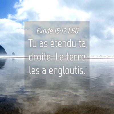 Picture 04 - Exode 15:12 LSG - Tu as étendu ta droite: La terre les a - Bible Verse Picture