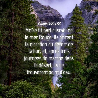 Picture 04 - Exode 15:22 LSG - Moïse fit partir Israël de la mer Rouge. Ils - Bible Verse Picture