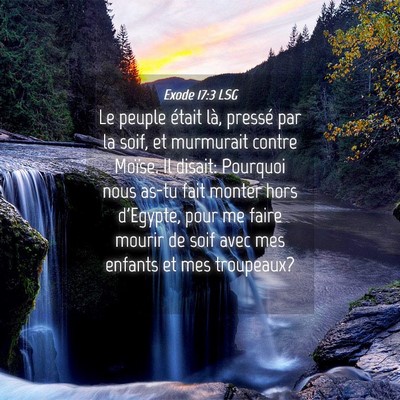 Picture 04 - Exode 17:3 LSG - Le peuple était là, pressé par la soif, et - Bible Verse Picture