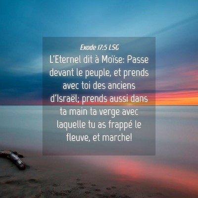 Picture 04 - Exode 17:5 LSG - L'Eternel dit à Moïse: Passe devant le peuple, - Bible Verse Picture