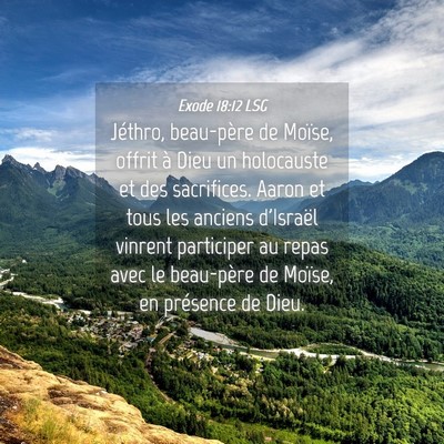 Picture 04 - Exode 18:12 LSG - Jéthro, beau-père de Moïse, offrit à Dieu un - Bible Verse Picture