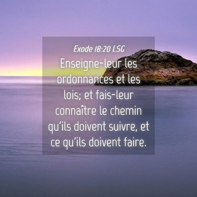 Picture 04 - Exode 18:20 LSG - Enseigne-leur les ordonnances et les lois; et - Bible Verse Picture
