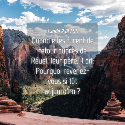 Picture 04 - Exode 2:18 LSG - Quand elles furent de retour auprès de Réuel, - Bible Verse Picture