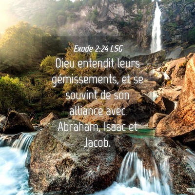 Picture 04 - Exode 2:24 LSG - Dieu entendit leurs gémissements, et se souvint - Bible Verse Picture