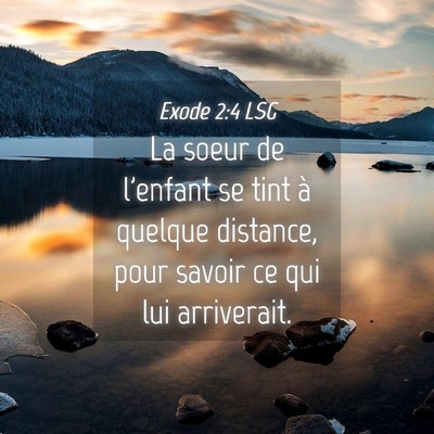 Picture 04 - Exode 2:4 LSG - La soeur de l'enfant se tint à quelque distance, - Bible Verse Picture