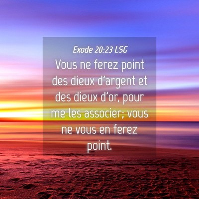 Picture 04 - Exode 20:23 LSG - Vous ne ferez point des dieux d'argent et des - Bible Verse Picture