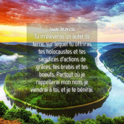 Picture 04 - Exode 20:24 LSG - Tu m'élèveras un autel de terre, sur lequel tu - Bible Verse Picture