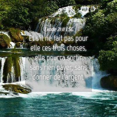 Picture 04 - Exode 21:11 LSG - Et s'il ne fait pas pour elle ces trois choses, - Bible Verse Picture