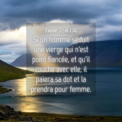 Picture 04 - Exode 22:16 LSG - Si un homme séduit une vierge qui n'est point - Bible Verse Picture