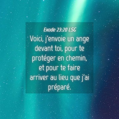 Picture 04 - Exode 23:20 LSG - Voici, j'envoie un ange devant toi, pour te - Bible Verse Picture