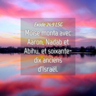 Picture 04 - Exode 24:9 LSG - Moïse monta avec Aaron, Nadab et Abihu, et - Bible Verse Picture