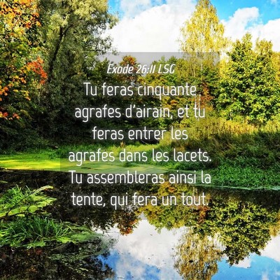 Picture 04 - Exode 26:11 LSG - Tu feras cinquante agrafes d'airain, et tu feras - Bible Verse Picture